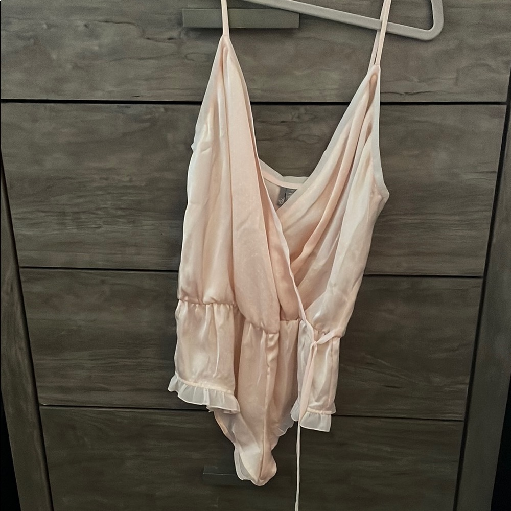 Silky Pink Wrap Bodysuit